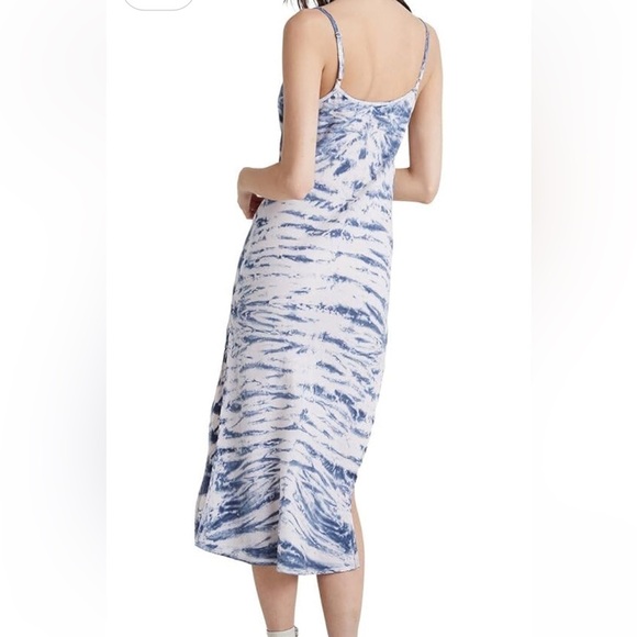 Bella Dahl Maxi Bias Slip Dress Indigo Chevron Dye NWT Size Small - Picture 2 of 7